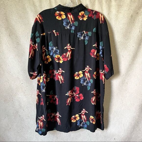 Knightsbridge Hibiscus Hula Girl Hawaiian Shirt - Picture 7 of 7